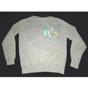 Carne Bollente Office Party,  Gray Crewneck, Men's Size Small